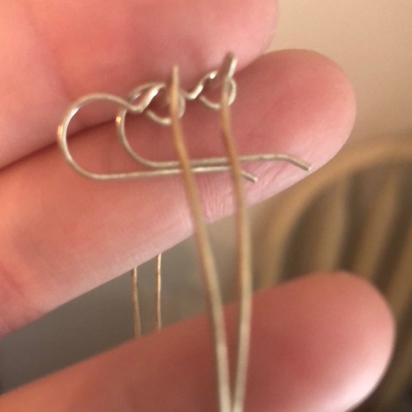 Sterling silver dangle hoop earrings - Picture 5 of 7